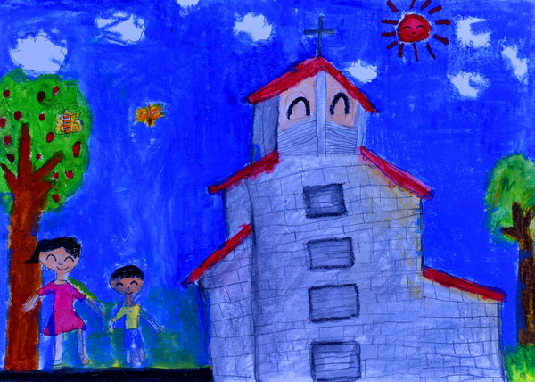 제7회 인천건축물그리기대회 유치부 대상, "우리와 같이 웃는 성당", 박재한 작