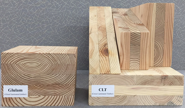 구조용집성재(좌)와 구조용 직교 집성판(우)(자료제공=산림청)