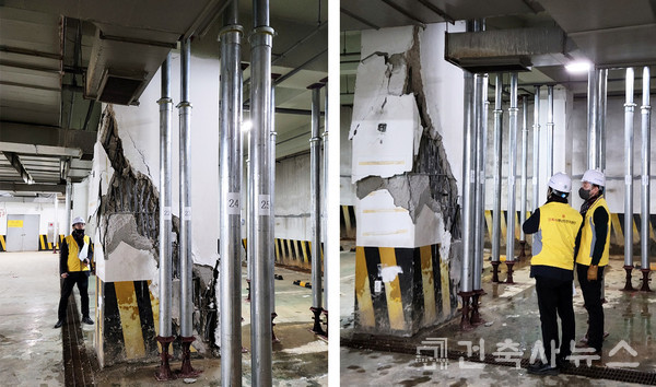 경기기도건축사회와 고양지역건축사회 소속의 건축사 10여 명이 도면 검토 및 시공 일치 여부 판단을 위한 실측 등 현장 점검을 진행했다.