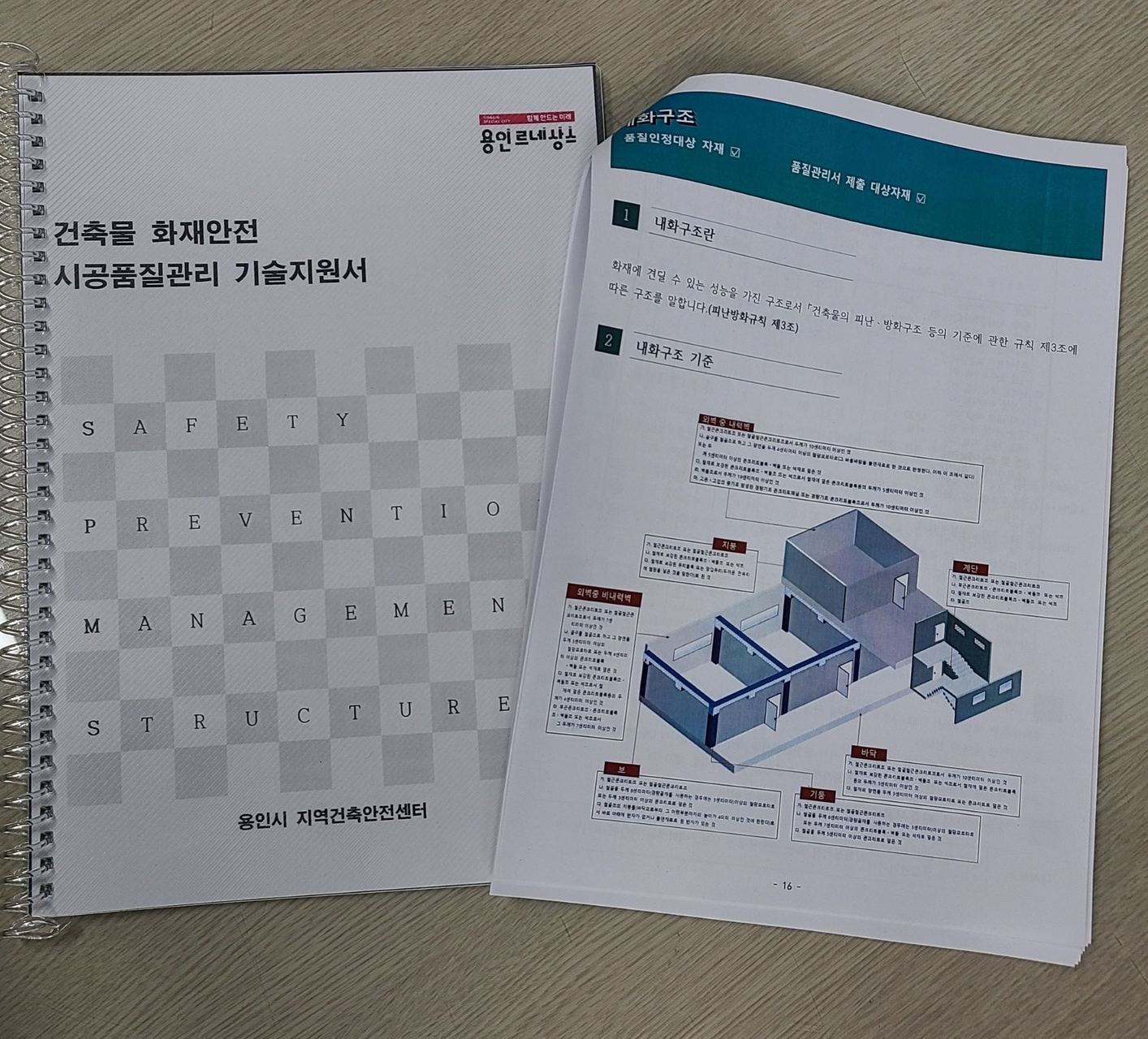 건축물 화재안전 시공품질관리 기술지원서' 매뉴얼(자료제공=용인시)