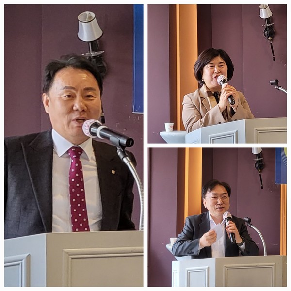 좌측 경기도건축사회 정내수 죄장, 우측 상 수원시의회 조미옥 의원, 우측하 수원시청 김종호 과장