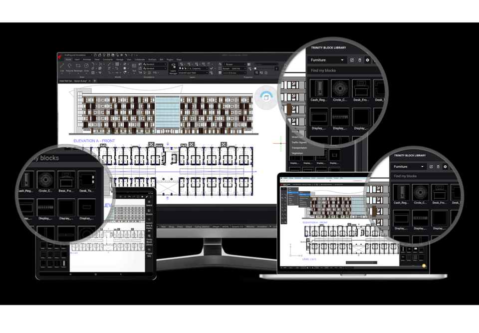 PC, WEB, MOBILE에서 활용할 수 있는 AresCAD(자료제공=인텔리코리아)