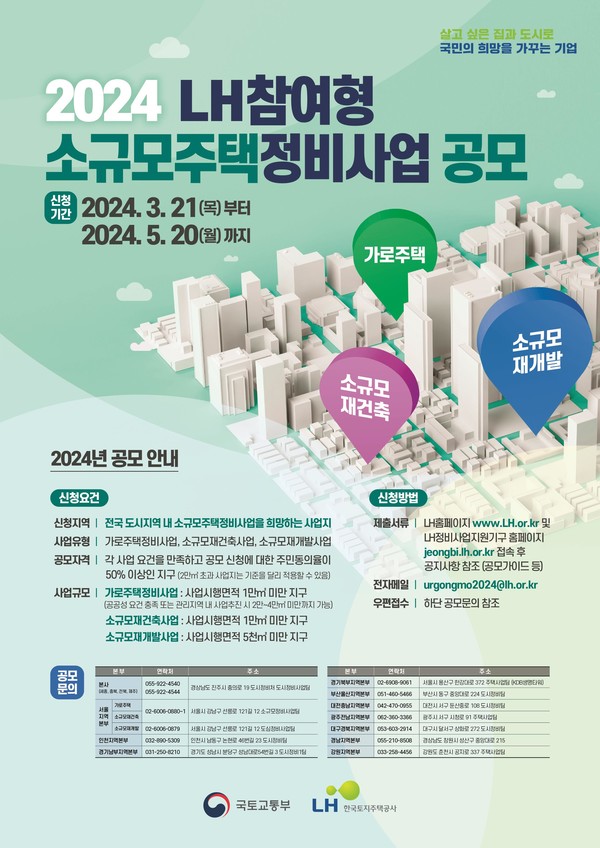 2024년 공공참여 소규모주택 정비사업 공모 포스터