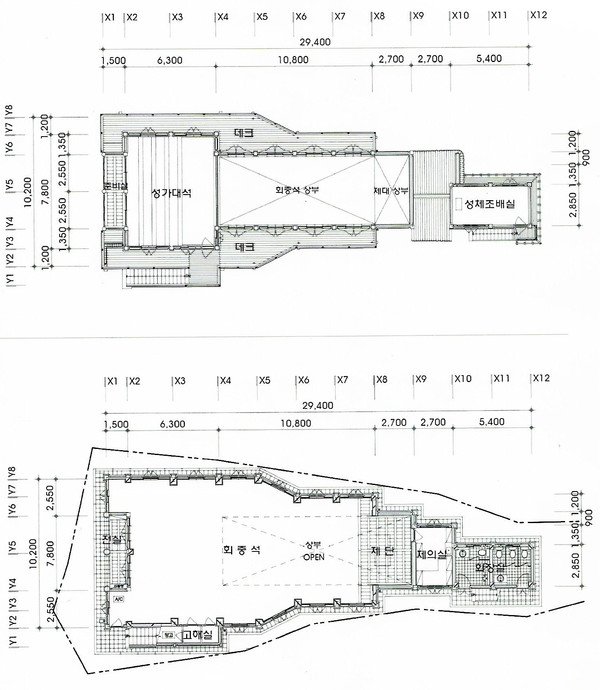 순교성지성당 평면도(자료제공=한윤상)