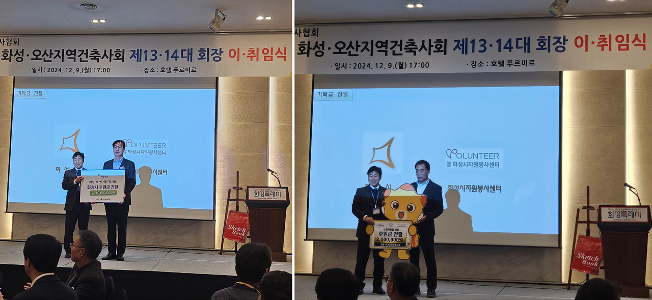 지역사회 후원금 전달 기념촬영(사진=김혜성)