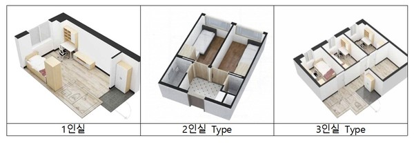 독립생활공간 기숙사 평면 사례(자료제공=교육부)