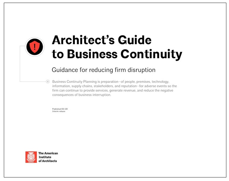 미국 건축가협회의 건축가를 위한 업무연속성 가이드라인(자료제공=은민균)